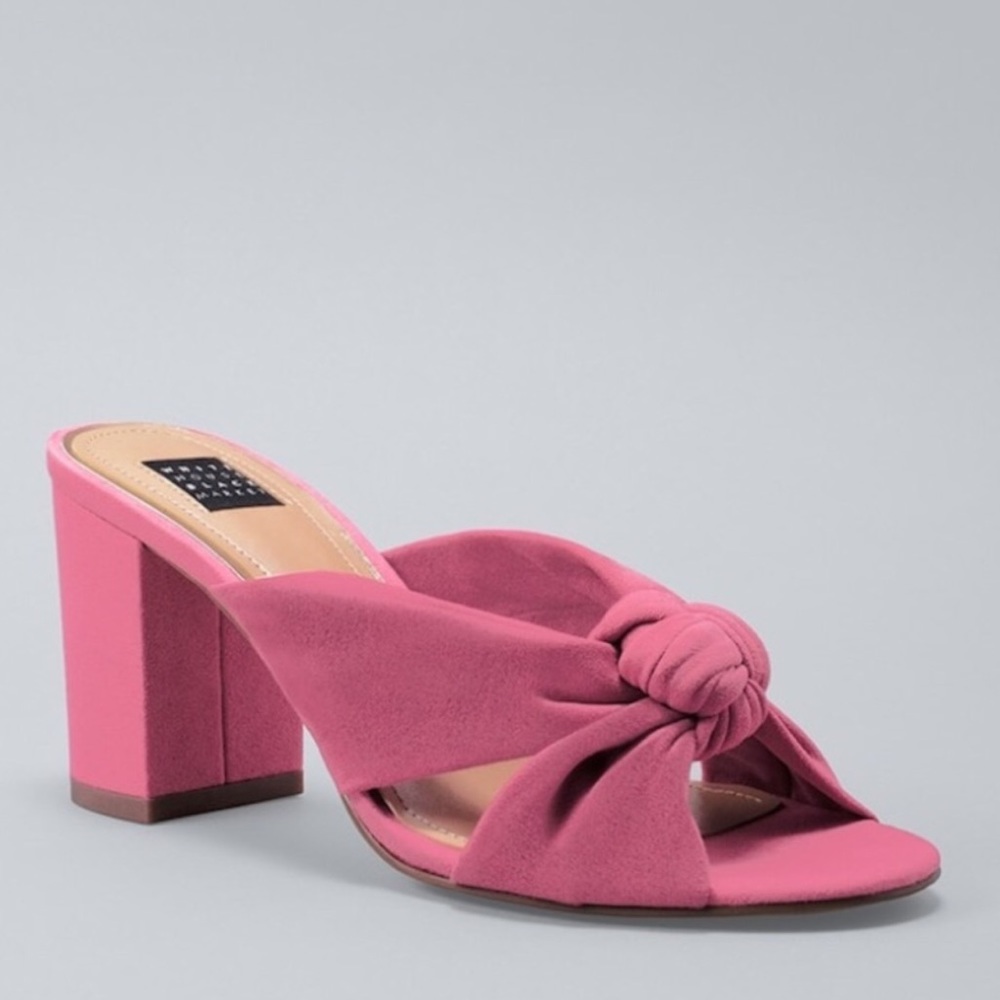 White House black market Callie Bow suede mules 8